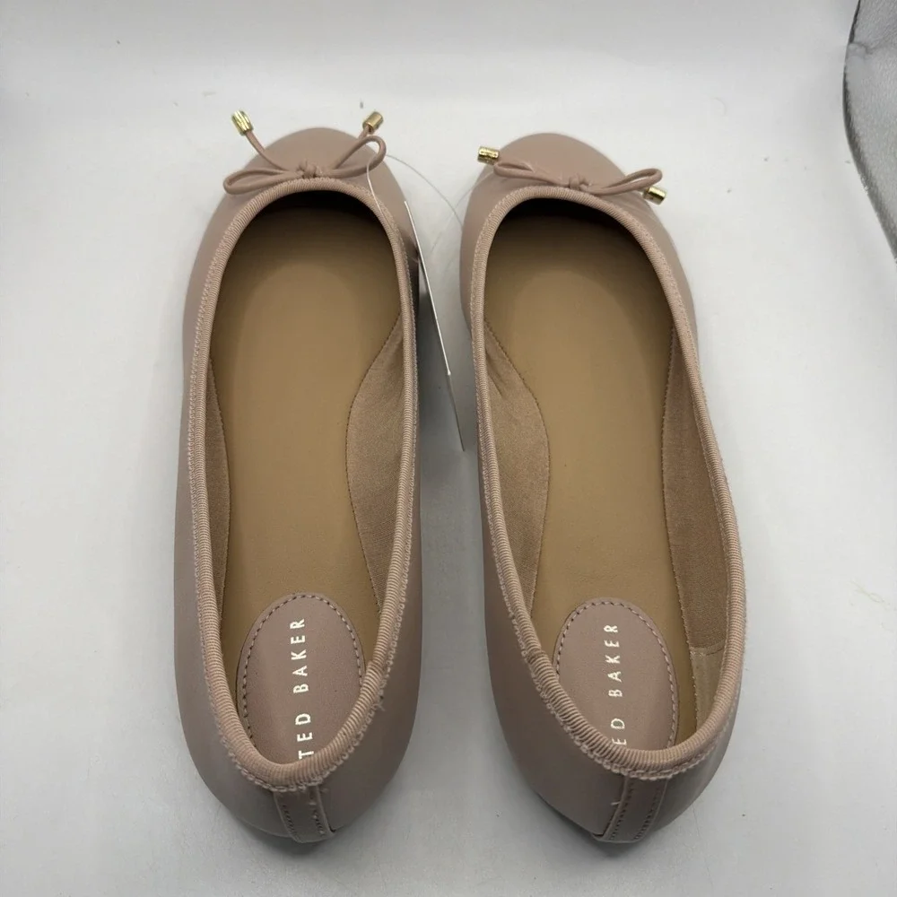 Ted Baker Classic Genuine Leather Pink Ballet Shoes Size 10 New